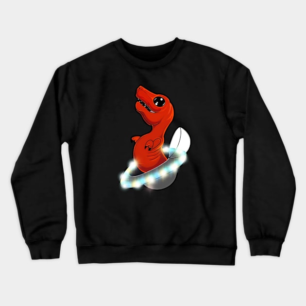 T-Rex in a UFO Crewneck Sweatshirt by C. M. Manfredi’s Emporium of Wonders 